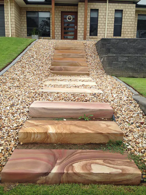 diamond sawn steps sandstone landscaping Sandstone Transforms your Landscape