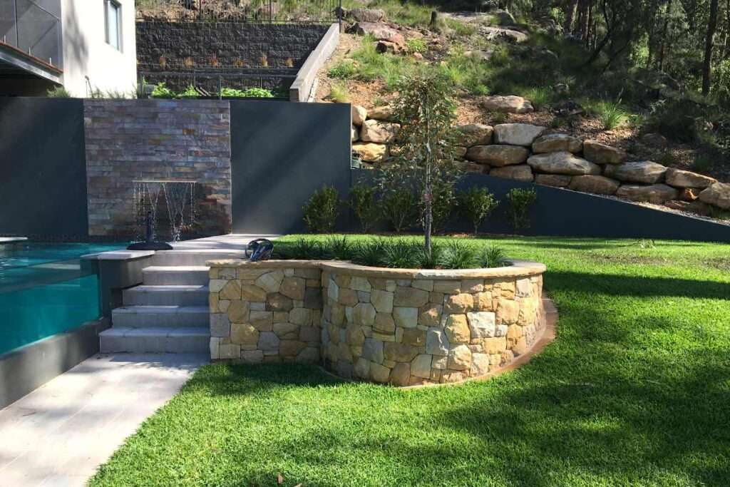 steep block landscaping